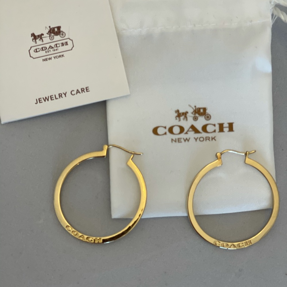 Coach gold hoop earrings